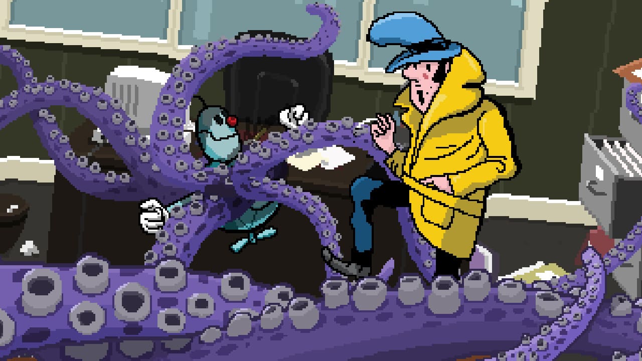 #1. Detective Case and Clown Bot in: Murder in The Hotel Lisbon (Nintendo) Podle: Nerd Monkeys