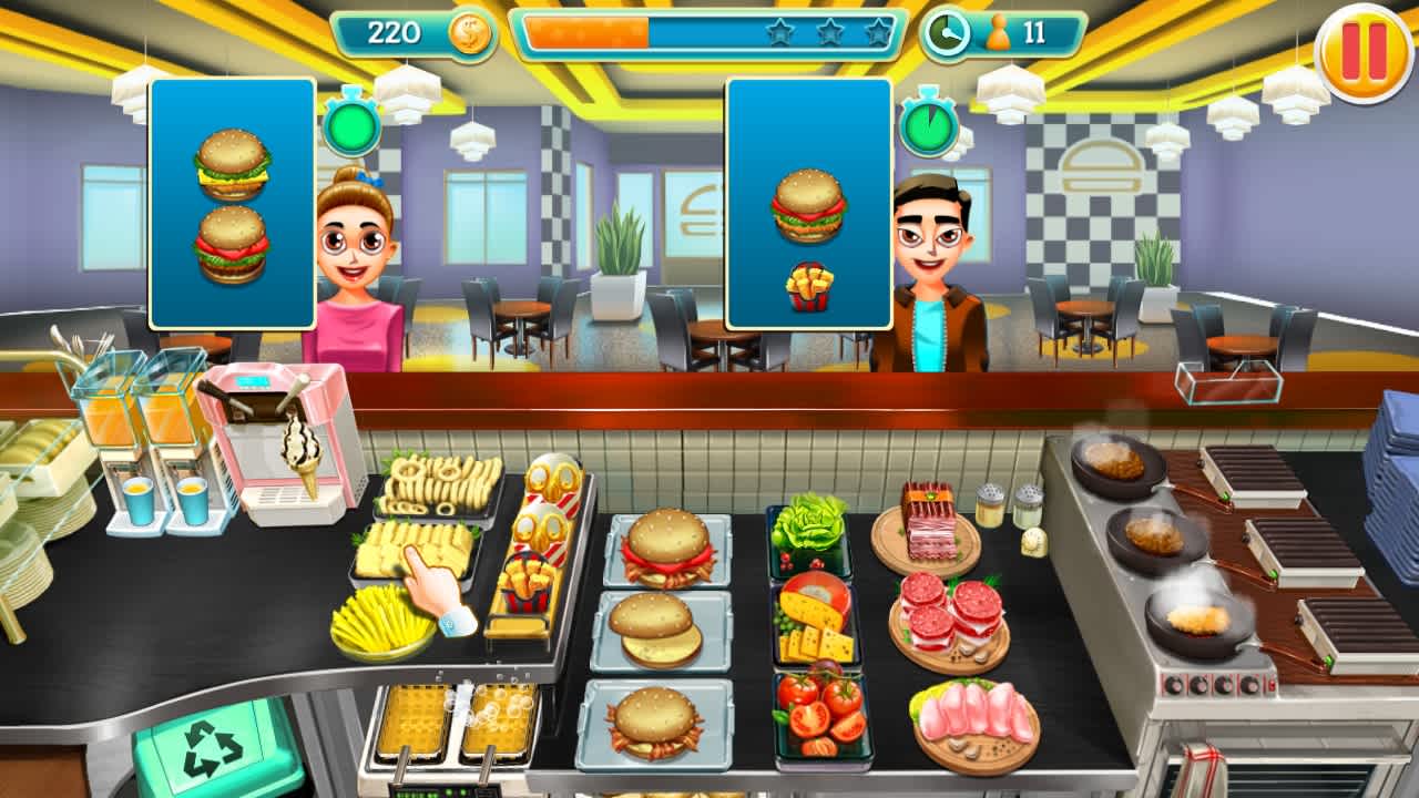 #6. Cooking Tycoons: 3 in 1 Bundle - Burger Chef Tycoon New Levels #1 (Nintendo) Podle: Baltoro Games