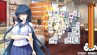 Pretty Girls Mahjong Solitaire - Blue screenshot 1
