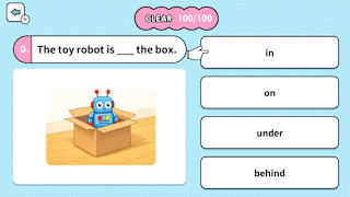 Learn with Illustrations! English Prepositions 4-Choice Quiz screenshot 5