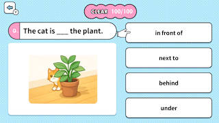 Learn with Illustrations! English Prepositions 4-Choice Quiz screenshot 1