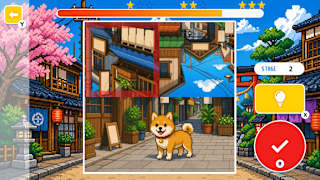 Shiba Stroll: Brain Puzzles Around Town screenshot 1