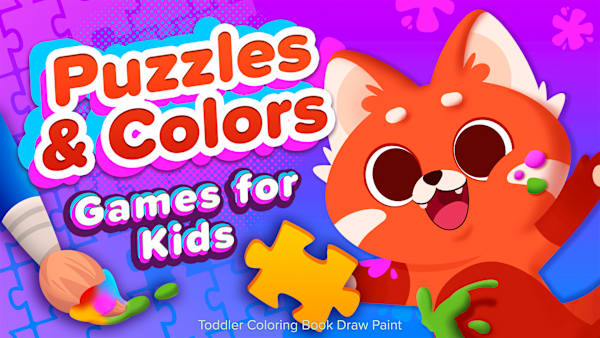 Puzzles & Colors Games for Kids Toddler Coloring Book Draw Paint