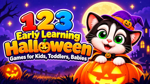 123 Early Learning Halloween Games for Kids, Toddlers, Babies