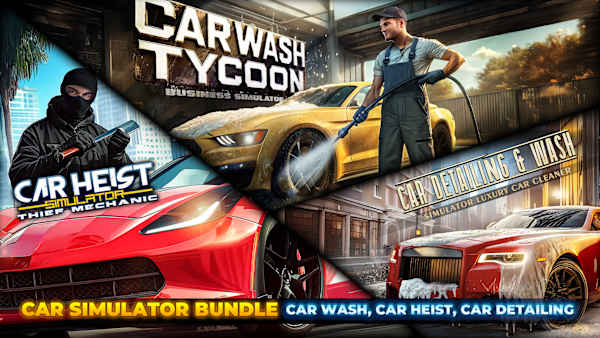CAR SIMULATOR BUNDLE (CAR WASH, CAR HEIST, CAR DETAILING)