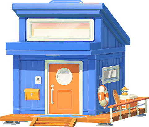 Casa azul oficial da Nintendo na galeria de Tomodachi Life