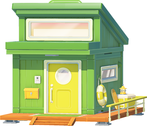 Casa verde oficial da Nintendo na galeria de personalização de Tomodachi Life