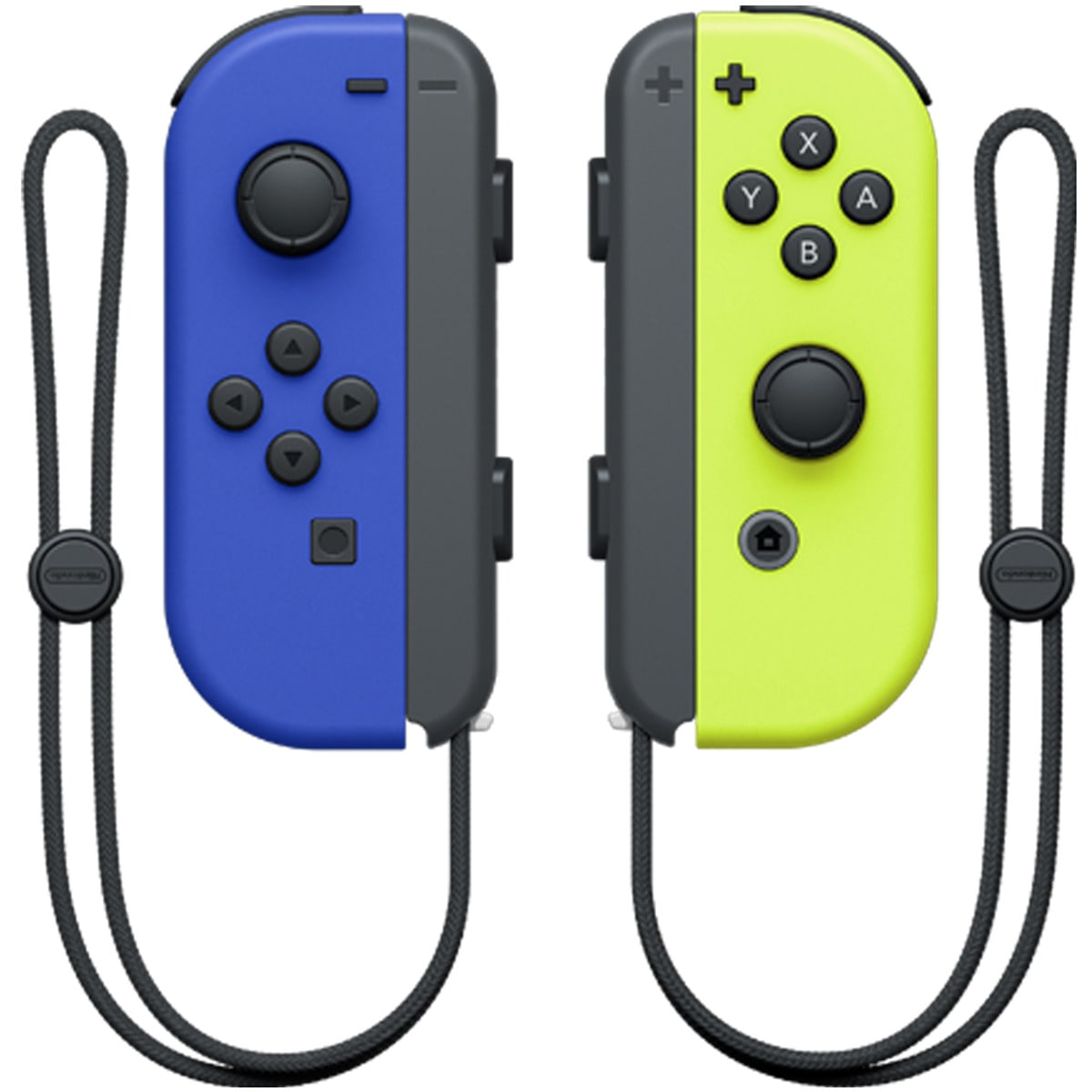 blue and yellow joycons