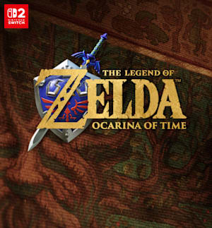 Close-up of a tapestry showing an ancient, solitary tree. The Legend of Zelda: Ocarina of Time. Nintendo Switch 2.
