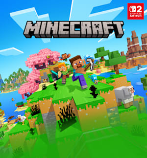 Minecraft. Available now. Steve and Alex run across a vast landscape in the Overworld.