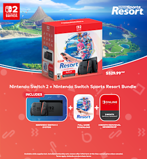 Includes Nintendo Switch 2 system, full game download, and a 3-month Nintendo Switch Online Individual Membership. Available now.