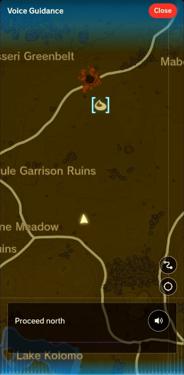 A map is shown on a mobile phone, indicating where some important in-game items are. 