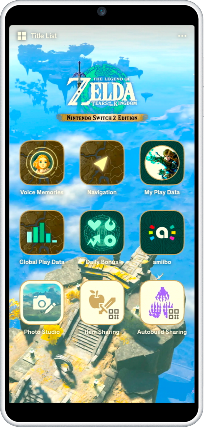 A mobile phone is seen with the Zelda Notes app screen open.