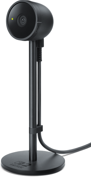 The Nintendo Switch 2 camera accessory. A small, black camera sits atop a stand.