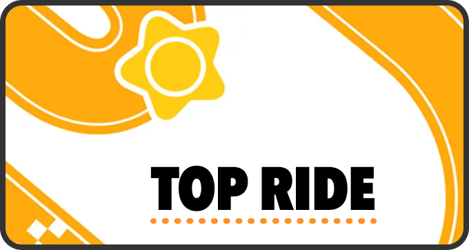 A rider and machine icon race along a top-down course.