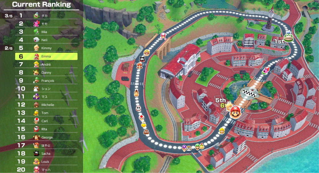 Player rankings appear in the Koopathlon online mode.