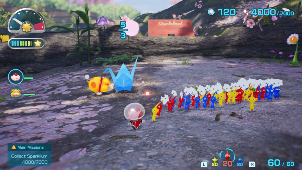 O tamanho enorme de Otchin permite que ele arraste itens maiores com mais facilidade do que os Pikmin.