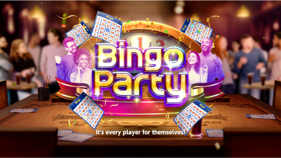 The in-game logo for Bingo Party, with text below that says “It’s every player for themselves!”
