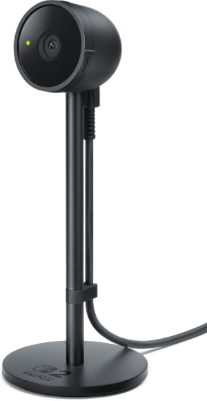 El accesorio de cámara de Nintendo Switch 2. Una pequeña cámara negra colocada sobre un soporte.