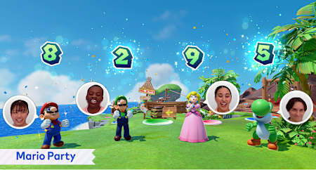 Player faces appear in the game next to their character.