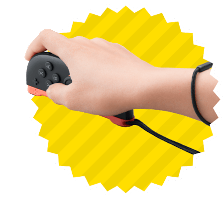 Un controlador Joy-Con 2 derecho colocado de lado en modo mouse.