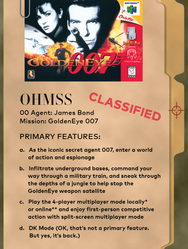 GoldenEye 007 returns for Nintendo Switch Online Expansion Pack members News Nintendo Official Site