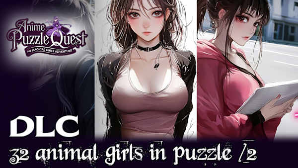Anime Puzzle Quest: 32 Animal Girls in Puzzle /2 for Nintendo