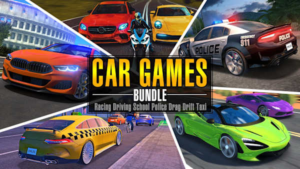 Car Games Bundle Racing Driving School Police Drag Drift Taxi