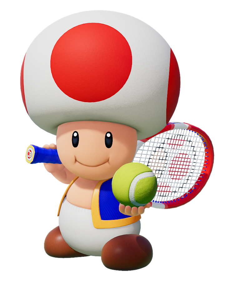 A smiling Toad looks ready to serve. 