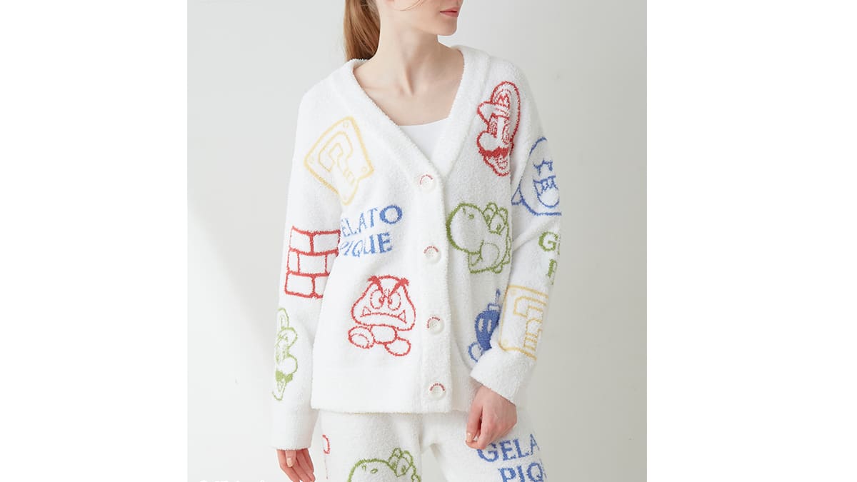 2024【SUPER MARIO™️】【WOMEN'S】Baby Moco Character Patterned Jacquard Cardigan