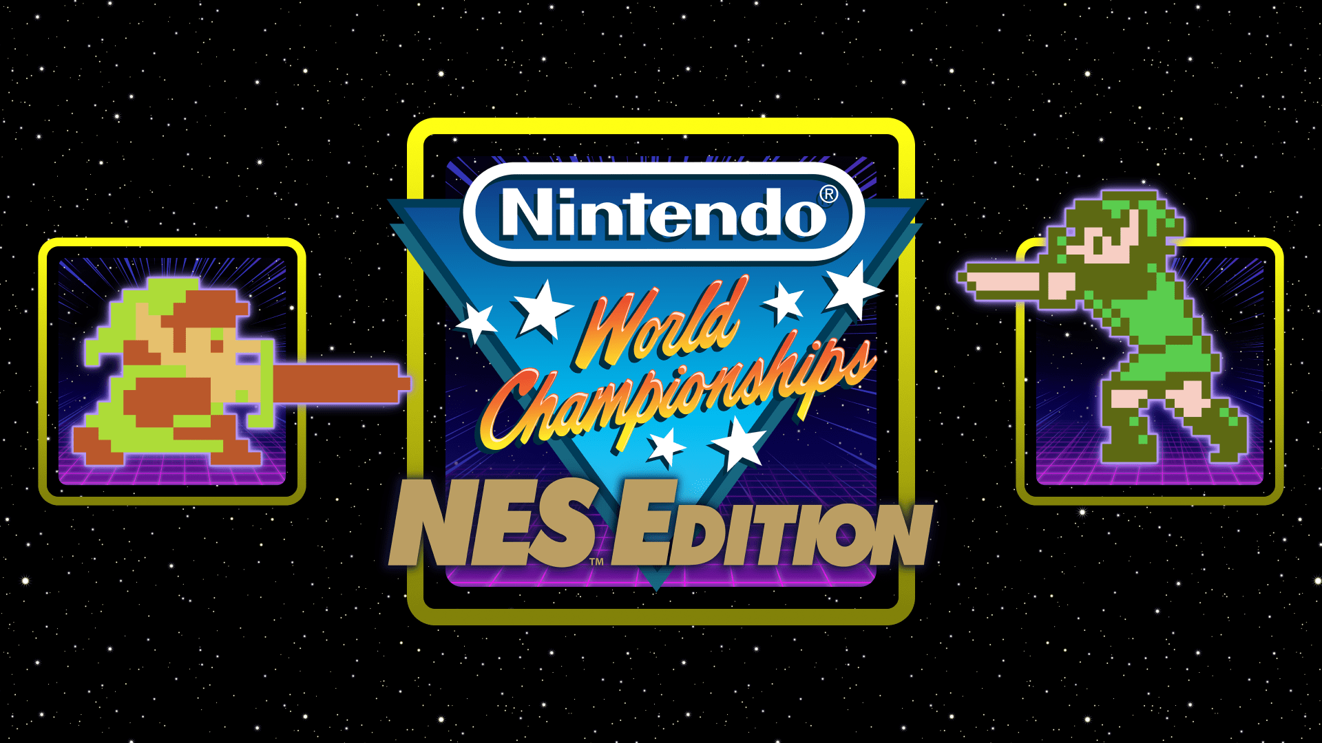 Nintendo World Championships: NES Edition with retro Zelda game art