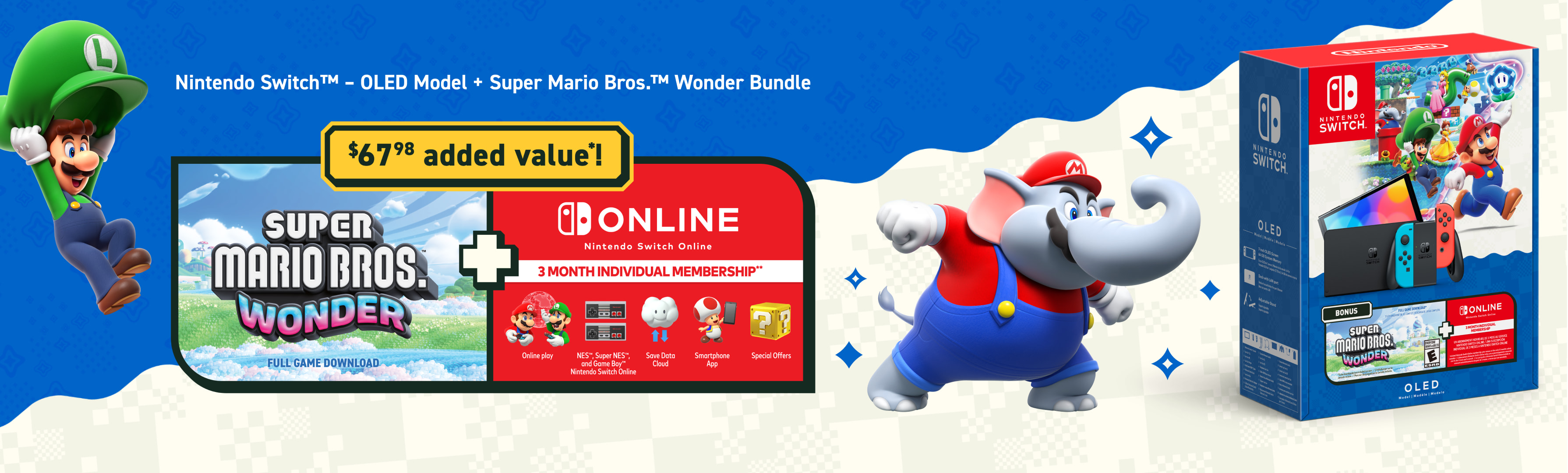 Super Mario Bros. Wonder Switch hardware bundle