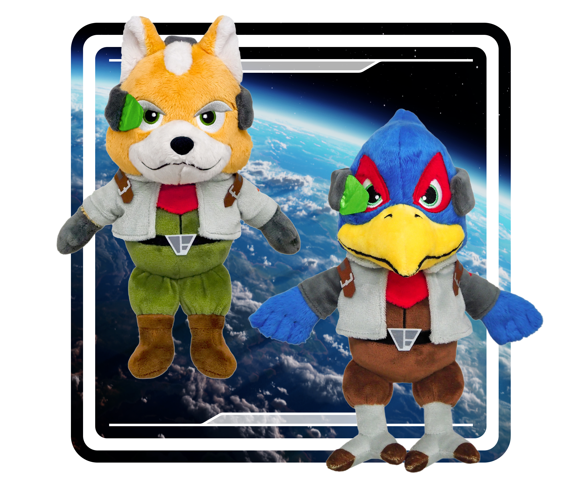 Star Fox plushies, Fox and Falco