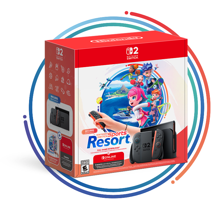 Nintendo Switch 2 paket s igrom Nintendo Switch Sports Resort i članstvom Nintendo Switch Online