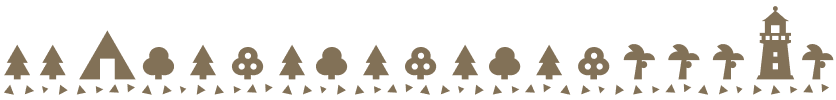 Brown Animal Crossing building and tree silhouette bottom decoration