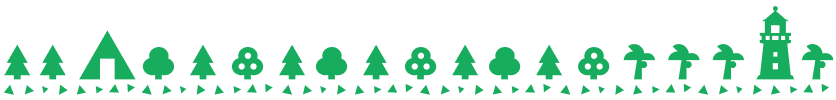Green  Animal Crossing building and tree silhouette bottom decoration