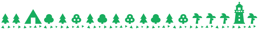 Green Animal Crossing building and tree silhouette bottom decoration