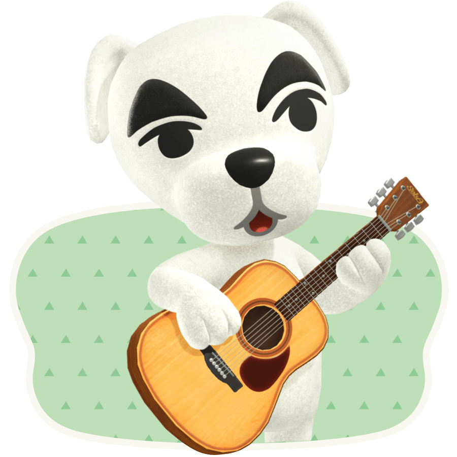 K.K. Slider singing and strumming the guitar