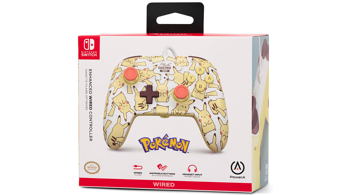 Manette câblée améliorée pour Nintendo Switch™ - Pikachu™ rougeur