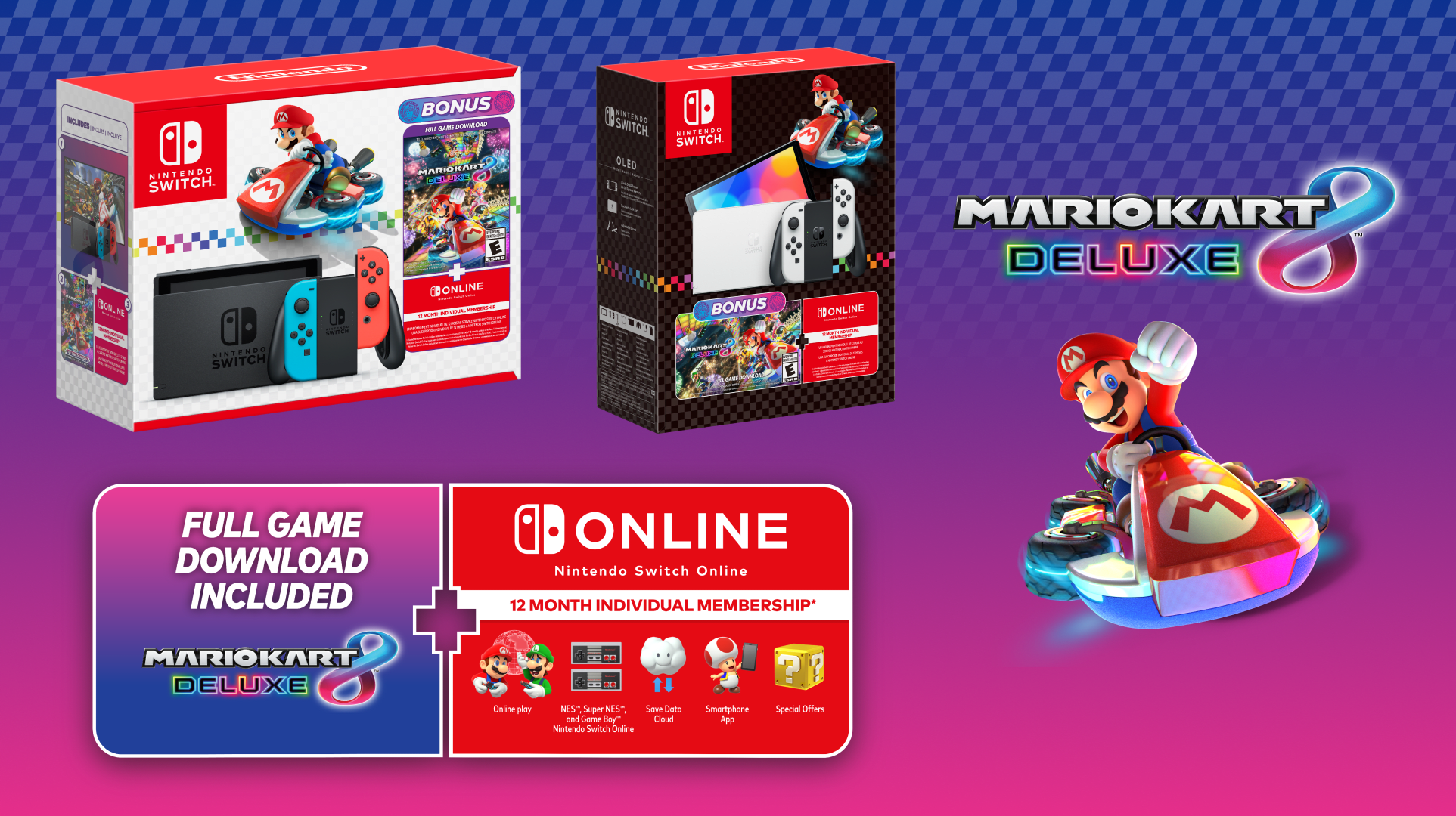 Mario Kart 8 deluxe plus 12 month individual membership