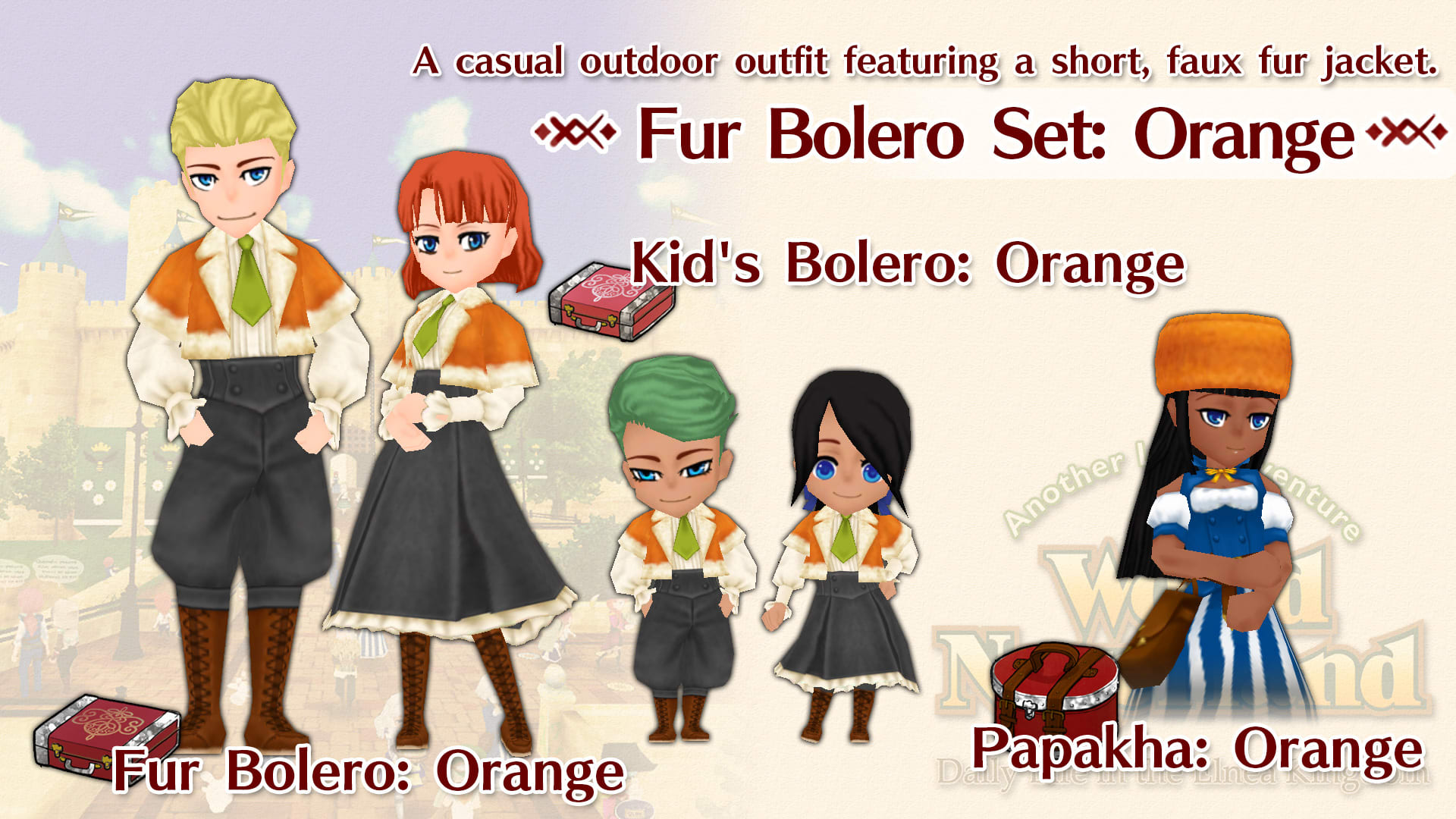 Fur Bolero Set: Orange