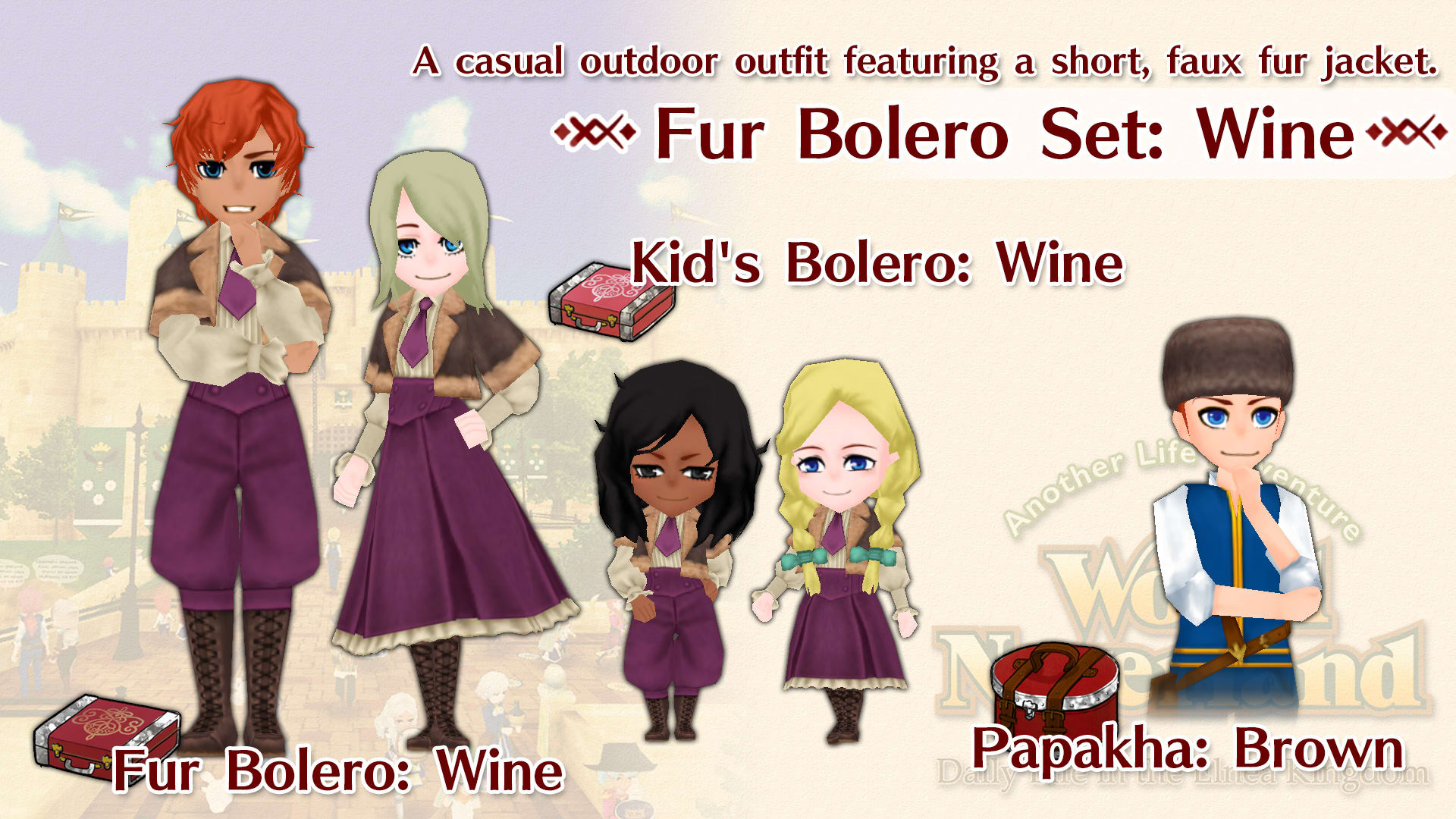 Fur Bolero Set: Wine