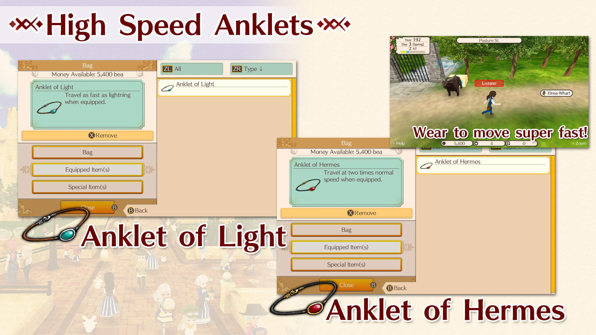 High Speed Anklet Set (Anklet of Light, Anklet of Hermes)