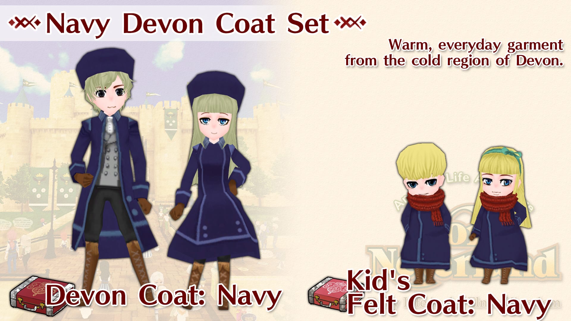 Navy Devon Coat Set