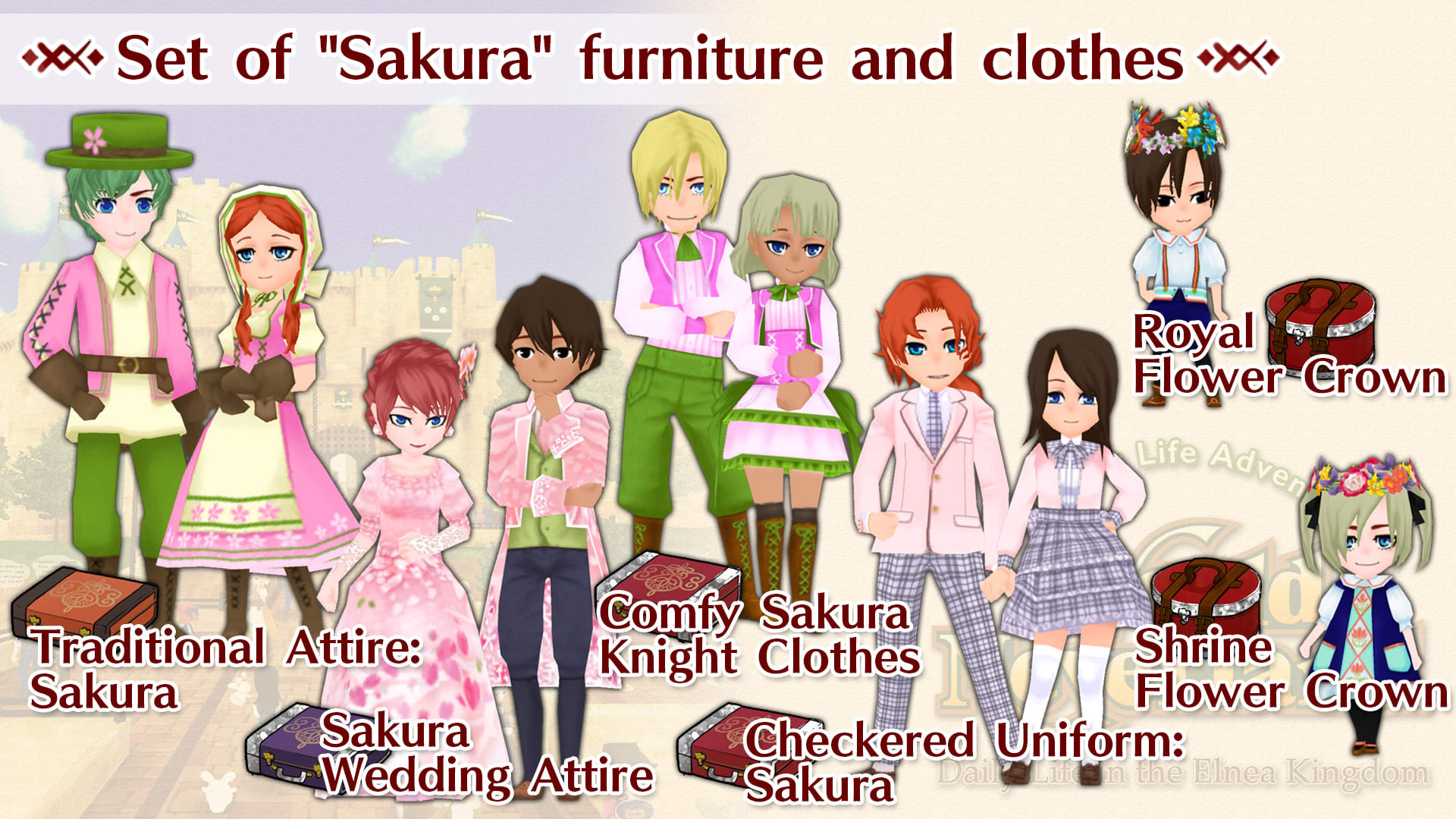 Set of "Sakura" furniture and clothes