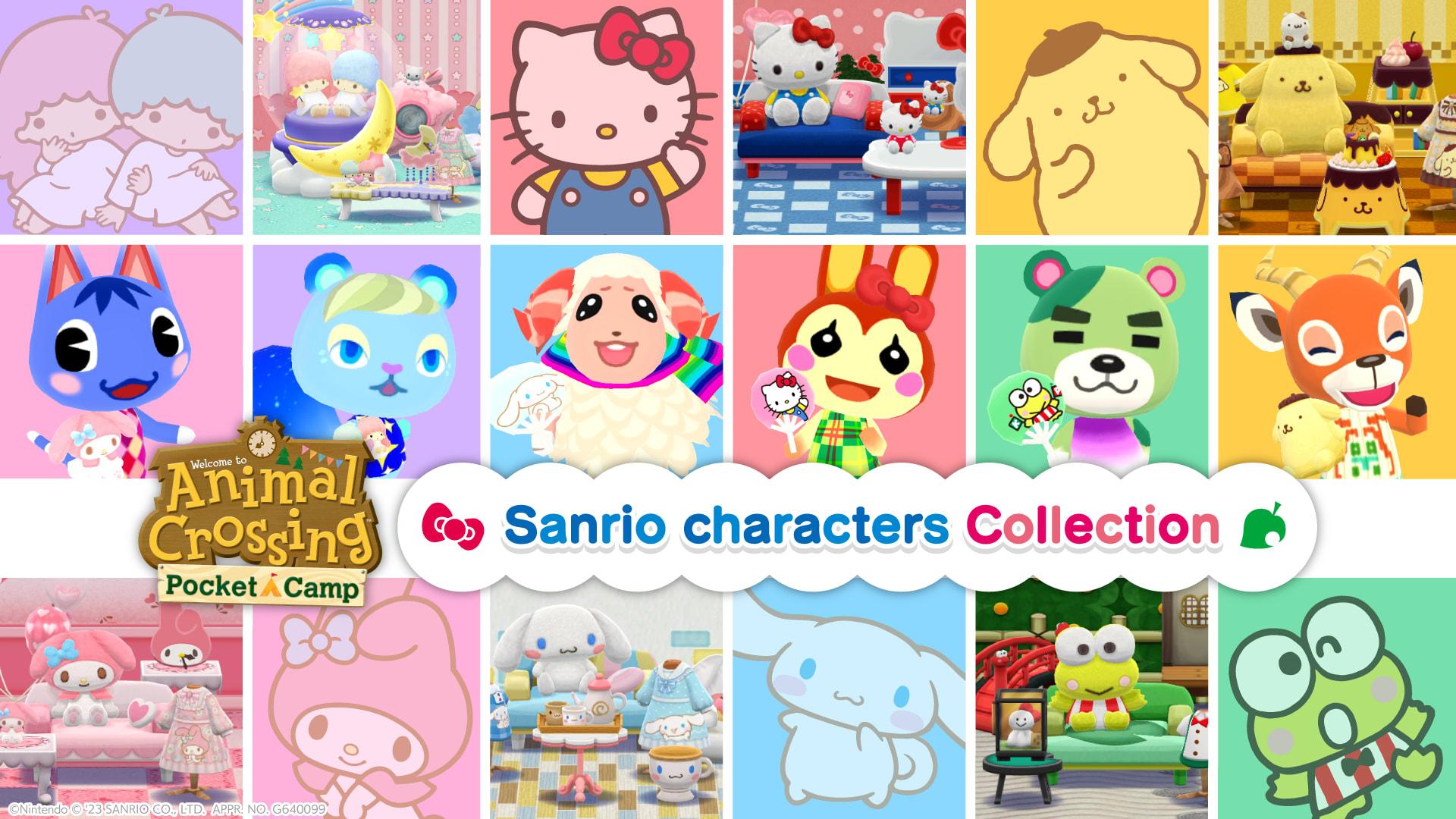 The Animal Crossing Pocket Camp X Sanrio characters Collection event
