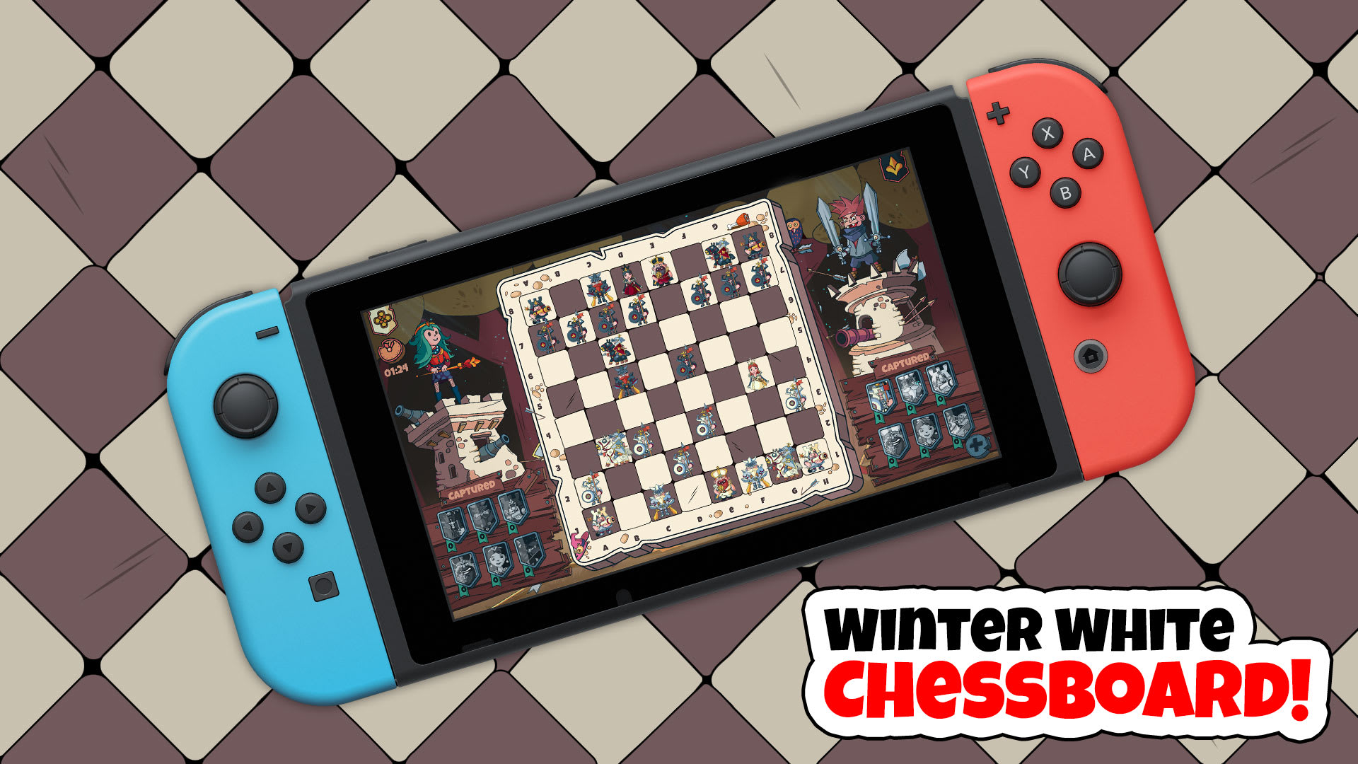 Winter White Chessboard