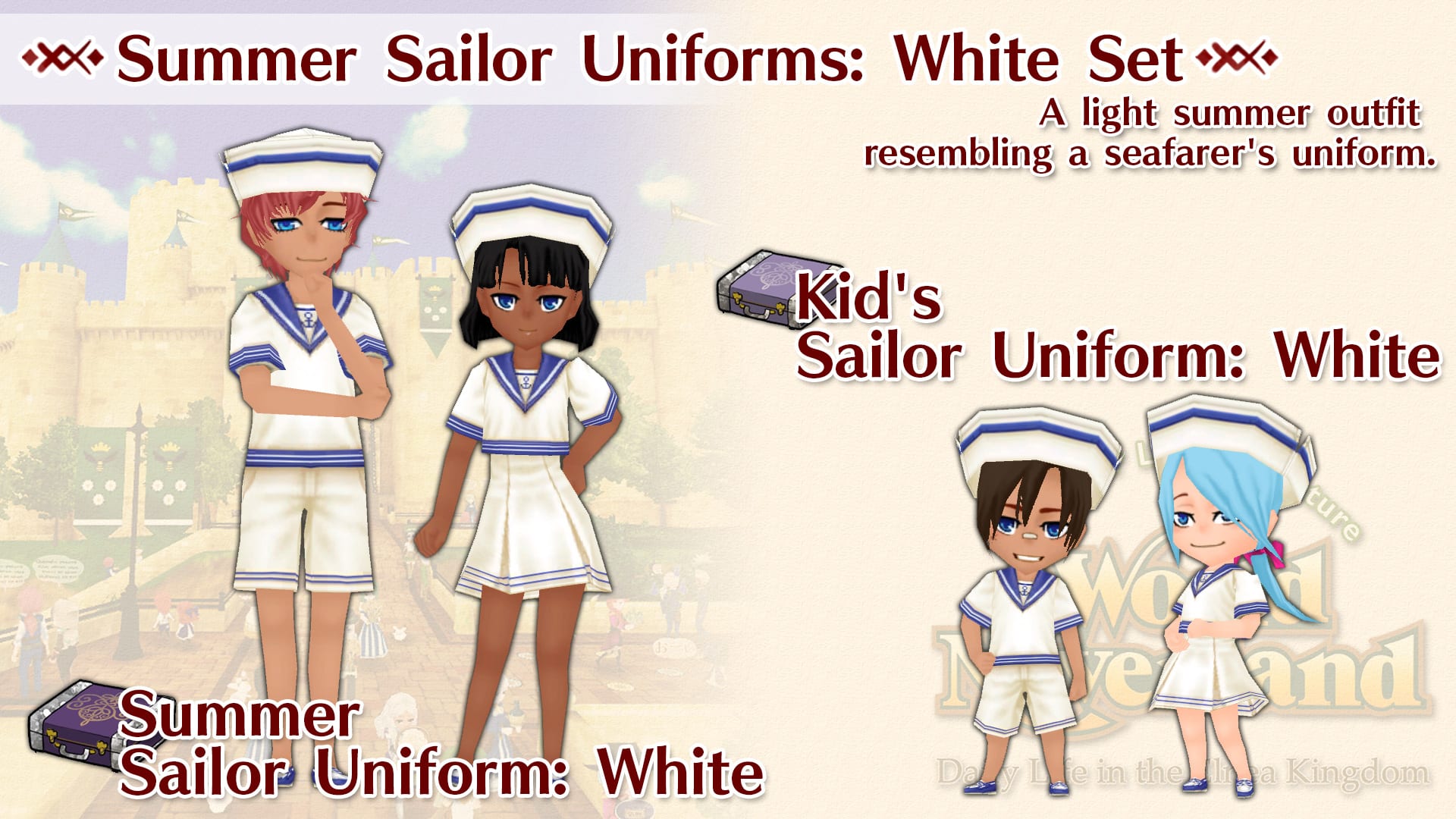 Summer Sailor Uniforms: White Set