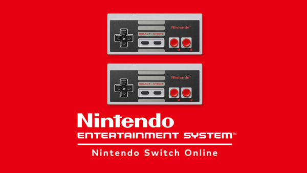 Imagen de los controladores de Nintendo Entertainment System con NES - Logotipo de Nintendo Switch Online