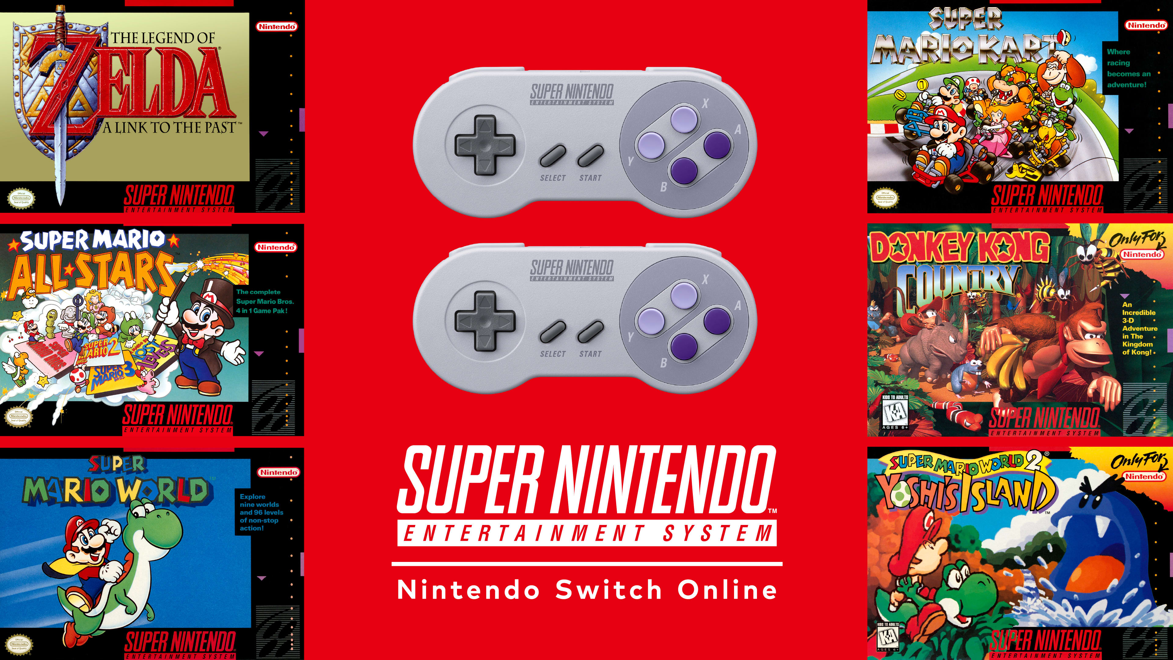 Super Nintendo Entertainment System controllers image with  SNES - Nintendo Switch Online logo